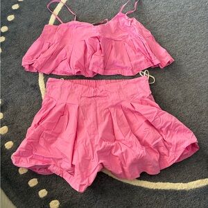 Free people Pink Two-Piece Set